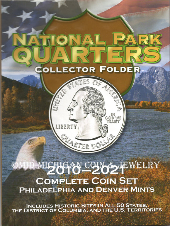 National Park Quarters Complete Set H.E. Harris Folder, 2010-2021