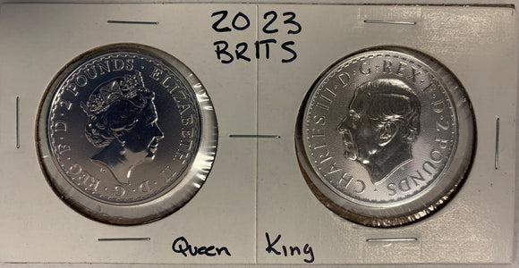 2023 King/Queen Silver Britannia 2pc set. Unc