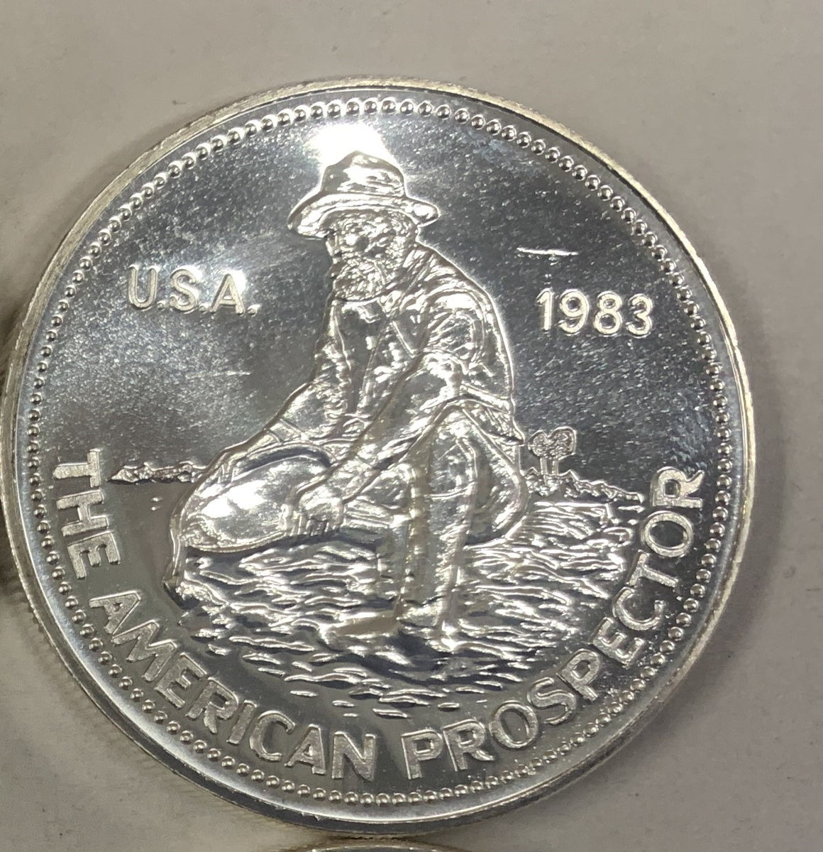 1oz 1983 Engelhard Prospector .999 Silver Rounds, BU – Mid