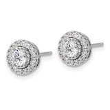Sterling Shimmer Sterling Silver Rhodium-plated CZ 34 Stone Round Post Earrings