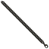 Chisel Stainless Steel Brushed Black IP-plated 10mm 8.5 inch Curb Bracelet