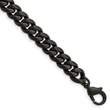 Chisel Stainless Steel Brushed Black IP-plated 10mm 8.5 inch Curb Bracelet