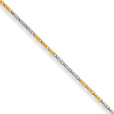 White and Yellow Rhodium over Brass 1.85mm 2 color plated Fancy Chain