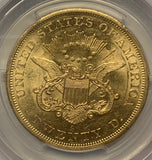 1856-S $20 FS Faint L S, SS Central America MS62 PCGS