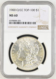 1900 O/CC Morgan Silver Dollar, MS60 NGC (16040)