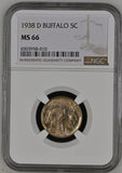 1938-D Buffalo Nickel, MS66 NGC (16999)