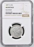 1897-S Barber Quarter, AU Details, NGC (17063)