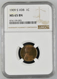1909-S VDB Lincoln Wheat Cent, MS65BN, NGC. (14882)