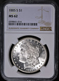 1885-S Morgan Silver Dollar, MS-62 NGC