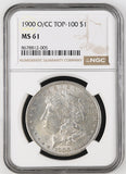 1900-O/CC Morgan Silver Dollar, MS61, NGC (20837)