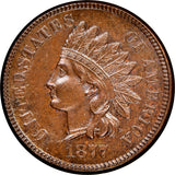 1877 Indian Head Cent, MS62BN NGC. (16974) Key Date