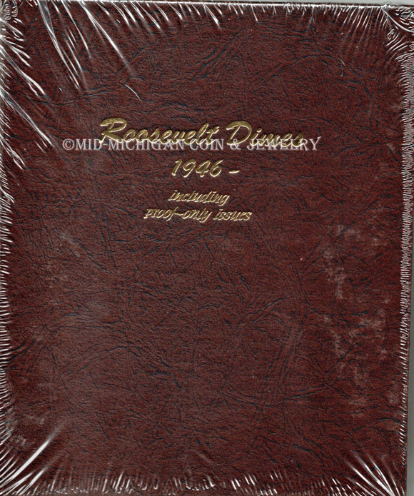 Roosevelt Dimes Dansco Coin Album, 1946 - Date - With Proofs #8125