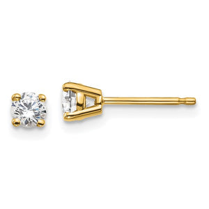 True Origin 14K White Gold 1/3 carat Lab Grown Diamond VS/SI D E F 4-Prong 3.5mm Solitaire Screw Back Post Stud Earrings