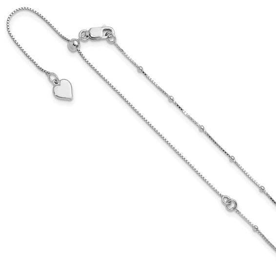 Leslie's Sterling Silver Adjustable 1.5mm Beaded D/C Box Chain