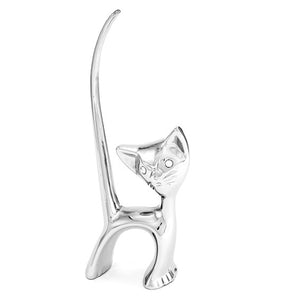 Chrome-plated Cat Ring Holder