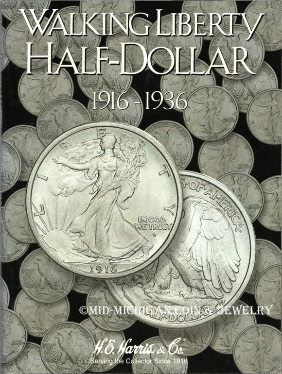 Walking Liberty Half-Dollar H.E. Harris Folder, 1916-1936