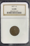 1877 Indian Head Cent, G6 BN. NGC
