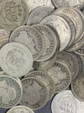 Lot 20pcs, $2.00 FV 90% Silver Barber Dimes, Average Circulated