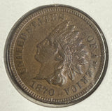 1870 Indian Head Cent, AU, Nice brown problem free coin