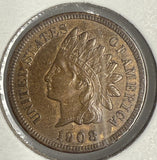 1908-S Indian Head Cent, MS60+ BN,