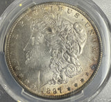 1897-O Morgan Silver Dollar, AU58 PCGS Gold Shield (10358)
