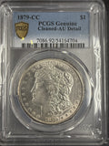 1879-CC Morgan Silver Dollar, AU Details PCGS Gold Shield (10360)