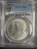 1894-O Morgan Silver Dollar, AU58 PCGS Gold Shield (10366)