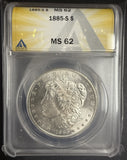 1885-S Morgan Silver Dollar, MS62 ANACS (10372)