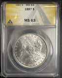1887 Morgan Silver Dollar, MS63 ANACS (10375)