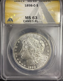 1898-O Morgan Silver Dollar, MS63 Cameo P/L  ANACS (10387)