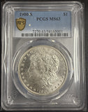 1900-S Morgan Silver Dollar, MS63 PCGS Gold Shield