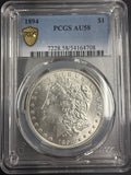 1894 Morgan Silver Dollar, AU58 PCGS Gold Shield (10444)