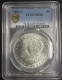 1883-S Morgan Silver Dollar, MS62 PCGS Gold Shield (10447)