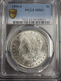 1894-S Morgan Silver Dollar, MS63, PCGS Gold Shield (10463)