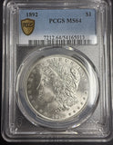 1892 Morgan Silver Dollar, MS64, PCGS Gold Shield (10472)
