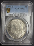 1892-O Morgan Silver Dollar, MS63, PCGS Gold Shield (10478)