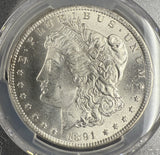 1891-CC Morgan Silver Dollar, MS63, PCGS Gold Shield (10490)
