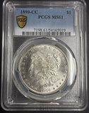 1890-CC Morgan Silver Dollar, MS61, PCGS Gold Shield (10493)