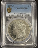 1883-O Morgan Silver Dollar, MS65PL, PCGS Gold Shield (10585)
