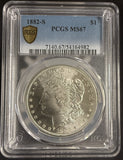 1882-S Morgan Silver Dollar, MS67, PCGS Gold Shield (10586)