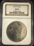 1879-CC Morgan Silver Dollar, AU50, NGC  (10617)