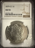 1879-CC Morgan Silver Dollar, AU55, NGC  (10623)