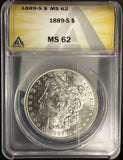 1889-S Morgan Silver Dollar, MS-62, ANACS  (10737)