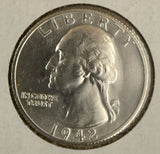 1942-S Washington Quarter, MS60+ (10831)