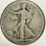 1921-D Walking Liberty Half, VG (10841)