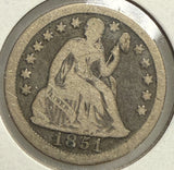 1851 Seated Dime, Fine (10872)