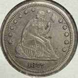 1877-CC Seated Quarter, XF (10876)