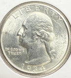 1934-D Washington Quarter, MS60+ (10890)