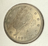 1889 Liberty "V" Nickel, MS60+, (10962)