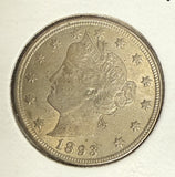 1893 Liberty "V" Nickel, MS60+, (10966)